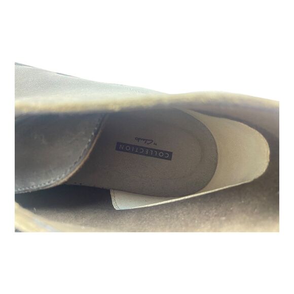 Clarks Mens Gray Leather Casual Lace Up Chukka Ankle Boots Size 10M - Picture 6 of 9